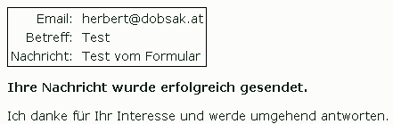 Antwort vom Formular